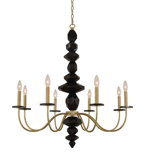Piedra Eight Light Chandelier in Brushed Brass (238|031551-039)