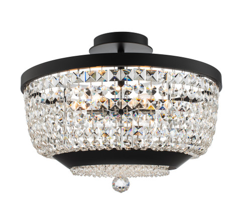 Terzo Six Light Semi Flush Mount in Matte Black W Polished Chrome (238|037345-052-FR001)
