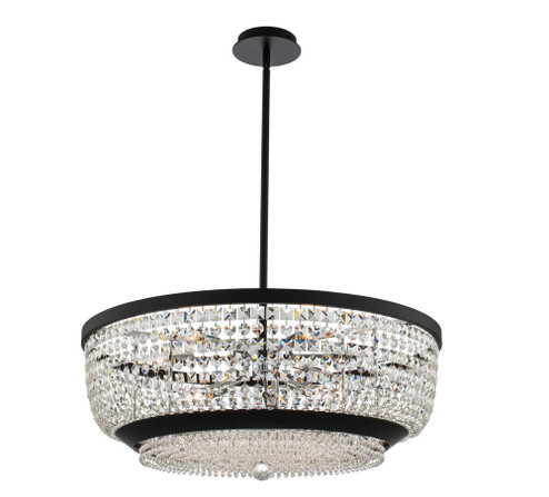 Terzo Nine Light Pendant in Matte Black W Polished Chrome (238|037355-052-FR001)