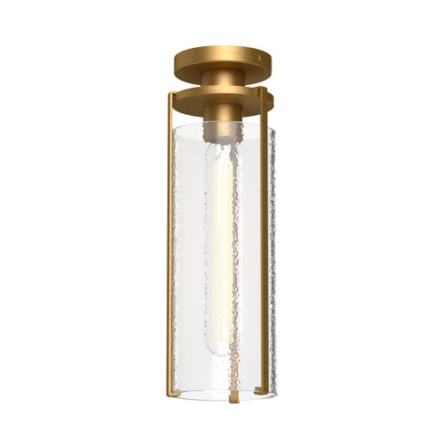 Belmont One Light Flush Mount in Aged Gold/Clear Water Glass (452|FM536005AGWC)