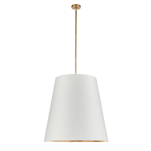 Calor Three Light Pendant in Vintage Brass/White Linen With Gold Parchment (452|PD311030VBWG)