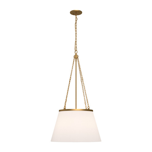 Speakeasy One Light Pendant in Aged Gold/White Linen (452|PD544517AGWL)