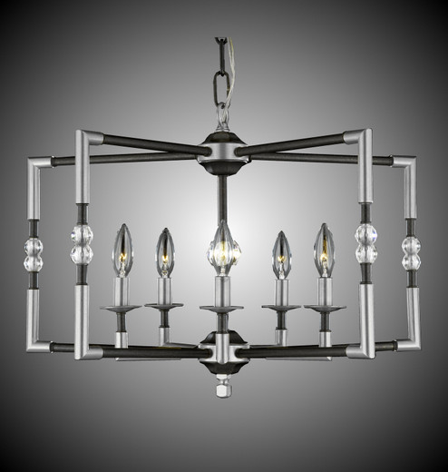 Magro Five Light Chandelier in Polished Brass w/ Old Brass Accents (183|CH3603-32G-36G-ST)