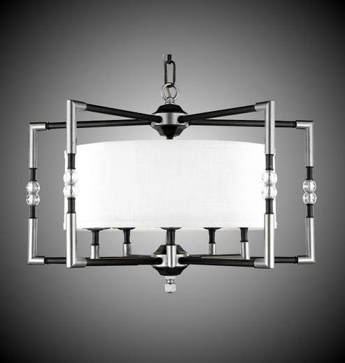 Magro Five Light Chandelier in Old Bronze Satin w/Pewter Accents (183|CH3703-35S-37G-ST-HL)