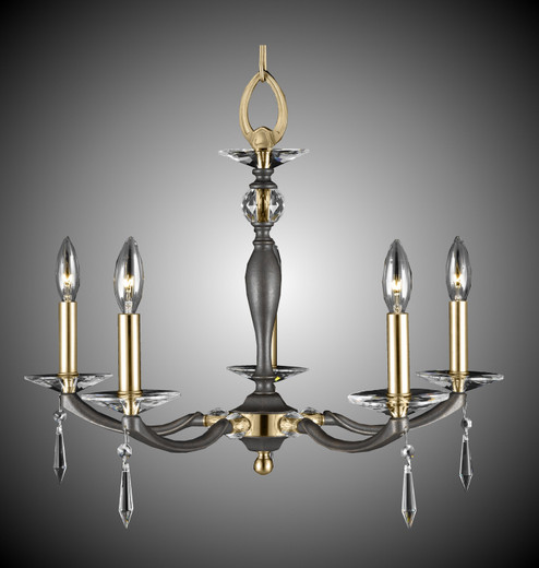 Kensington Five Light Chandelier in Pewter w/Polished Nickel Accents (183|CH5323-SP-37G-38G-ST)