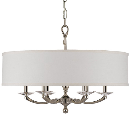 Kensington Six Light Chandelier in Pewter w/Polished Nickel Accents (183|CH5426-37G-38G-ST-HL)