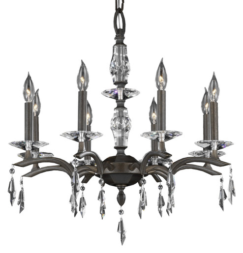 Kaya Eight Light Chandelier in Pewter w/Polished Nickel Accents (183|CH5504-G-37G-38G-ST)