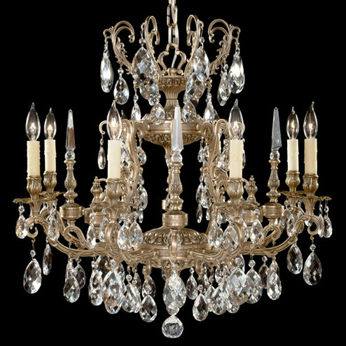 Parisian Eight Light Chandelier in Polished Brass w/Umber Inlay (183|CH7013-ATK-01G-PI)