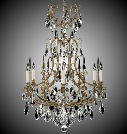 Parisian Six Light Chandelier in Antique Black Glossy (183|CH7016-C-02G-ST)