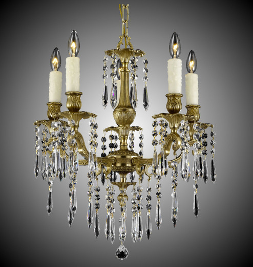Parisian Five Light Chandelier in Polished Brass w/Black Inlay (183|CH7813-ULN-12G-ST)