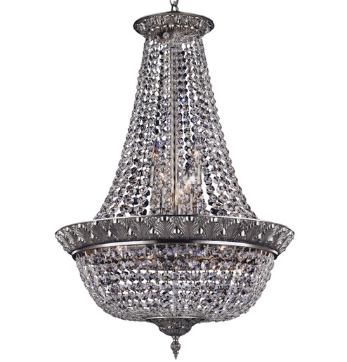 Corinthian 12 Light Chandelier in White Nickel (183|CH8522-P-10W)