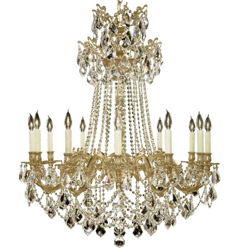 Biella 12 Light Chandelier in True Brass (183|CH9268-O-16G-PI)