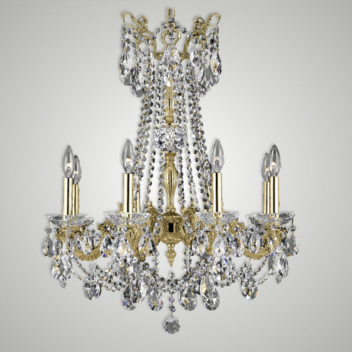 Crystella Eight Light Chandelier in Polished Brass with Black Inlay (183|CH9283-O-12G-ST)