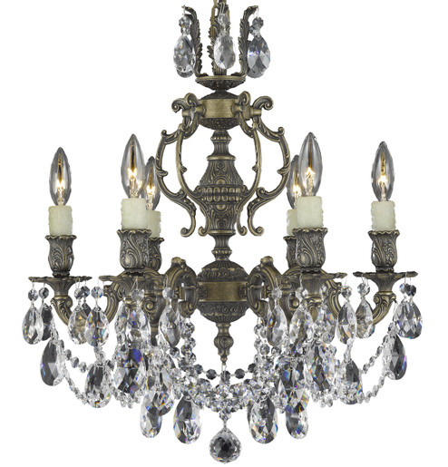 Rosetta Six Light Chandelier in Polished Brass w/Black Inlay (183|CH9522-ALN-12G-ST)