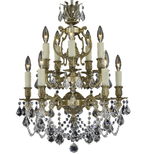 Rosetta Ten Light Chandelier in Polished Brass w/Black Inlay (183|CH9532-OTK-12G-PI)