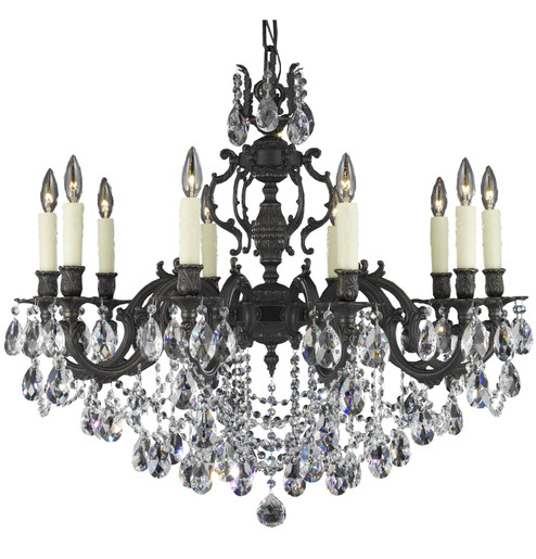Rosetta Ten Light Chandelier in Antique Silver (183|CH9578-O-10G-ST)