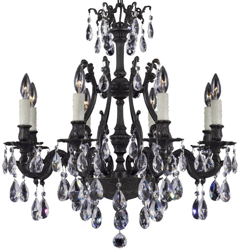 Chateau Eight Light Chandelier in Polished Brass w/Umber Inlay (183|CH9632-ATK-01G-PI)