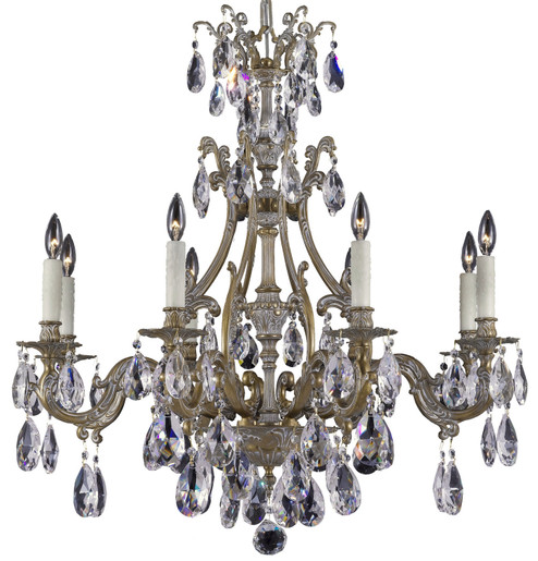 Chateau Eight Light Chandelier in Antique White Glossy (183|CH9633-OLN-04G-ST)