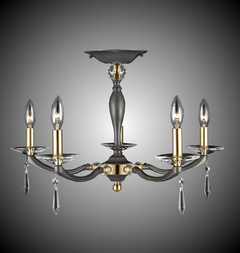 Kensington Five Light Flush Mount in Old Brass (183|FM5333-SP-36G-ST)