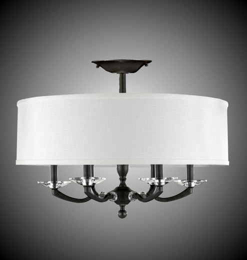 Kensington Six Light Flush Mount in Polished Nickel (183|FM5435-38G-ST-GL)