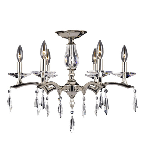 Kaya Six Light Flush Mount in Old Bronze Satin w/Pewter Accents (183|FM5523-G-35S-37G-ST)