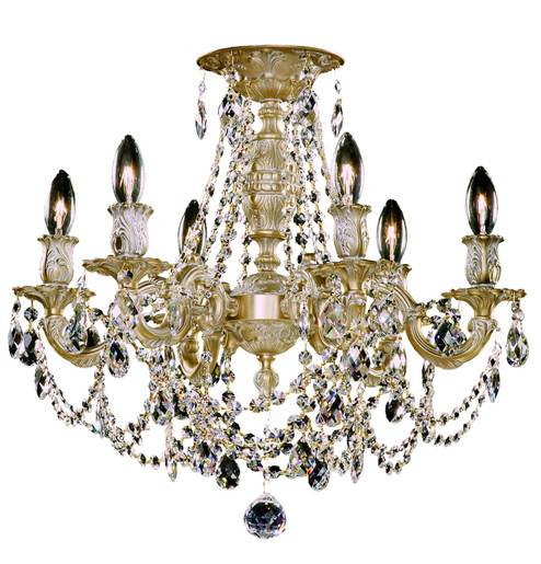 Biella Six Light Flush Mount in Antique White Glossy (183|FM9203-ATK-04G)