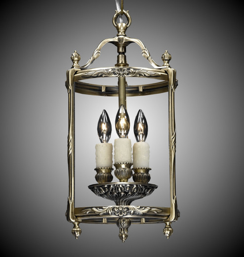 Lantern Three Light Lantern in Satin Nickel (183|LT2108-07G-PI)