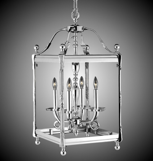 Lantern Four Light Lantern in Pewter w/ Polished Nickel Accents (183|LT2313-37G-38G-ST)