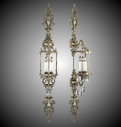 Lantern Three Light Wall Sconce in Polished Brass w/Umber Inlay (183|WS2290-OTK-01G-ST)