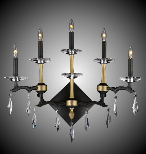 Kaya Five Light Wall Sconce in Polished Brass (183|WS5515-G-32G-ST) Kaya Five Light Wall Sconce in Polished Brass (183|WS5515-G-32G-ST)