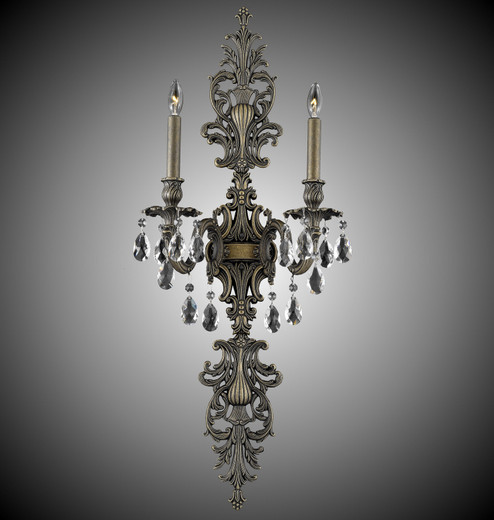 Wall Sconce Two Light Wall Sconce in Polished Brass w/Black Inlay (183|WS9488-O-12G-PI)