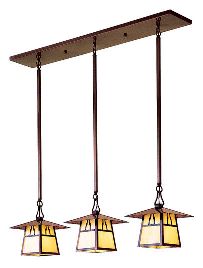 Carmel Three Light Chandelier in Satin Black (37|CICH-8/3TOF-BK)