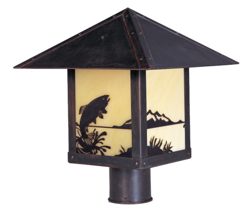 Timber Ridge One Light Post Mount in Rustic Brown (37|TRP-9ASCR-RB)