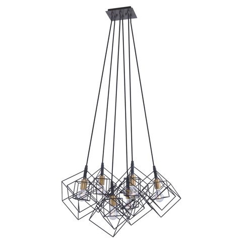 Artistry Six Light Chandelier in Matte Black & Harvest Brass (78|AC11119)