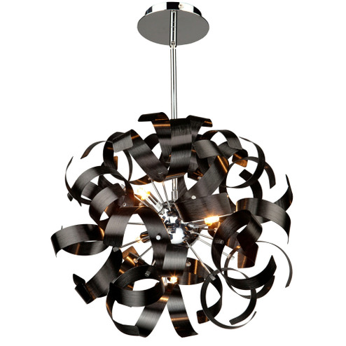 Bel Air Five Light Pendant in Metallic Black (78|AC600BK)