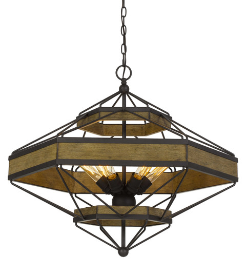 Alicante Six Light Chandelier in Wood/Black (225|FX-3702-6)