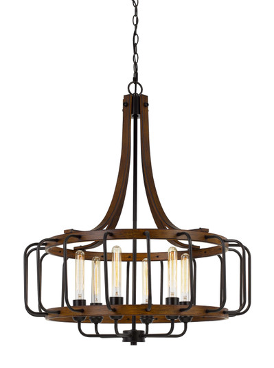 Kellia Six Light Chandelier in Iron/Dark Oak (225|FX-3708-6)