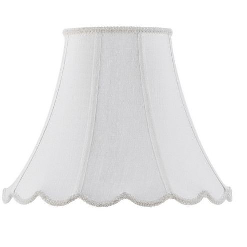 PIPED SCALLOP BELL Shade in White (225|SH-8105/12-WH)