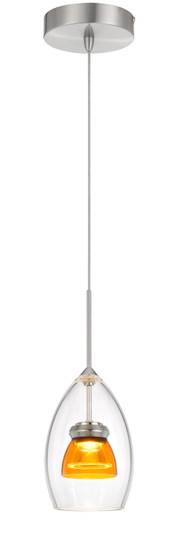Dimmable With Lutron Brand Dimmers: Dvcl-153P, Scl LED Mini Pendant in Clear Yellow (225|UP-128-CL-AMBCL)