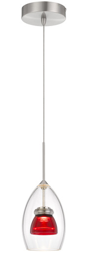 Dimmable With Lutron Brand Dimmers: Dvcl-153P, Scl LED Mini Pendant in Red Clear (225|UP-128-CL-REDCL)