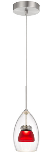Dimmable With Lutron Brand Dimmers: Dvcl-153P, Scl LED Mini Pendant in Frosted Red (225|UP-128-CL-REDFR)
