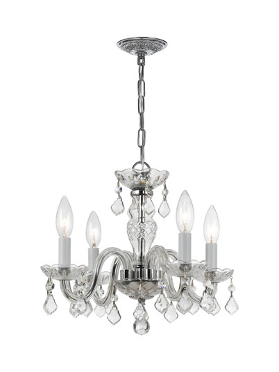 Traditional Crystal Four Light Mini Chandelier in Polished Chrome (60|1064-CH-CL-S)