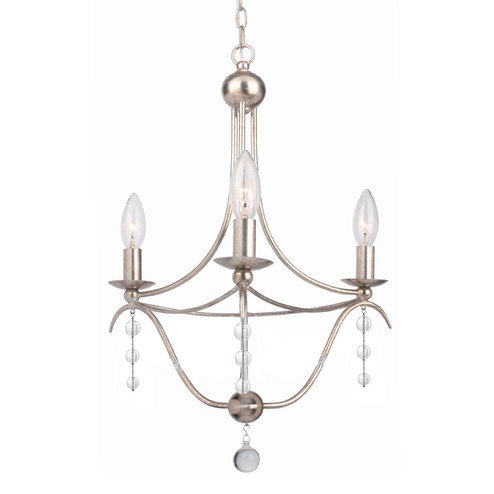 Metro Three Light Mini Chandelier in Antique Silver (60|433-SA)