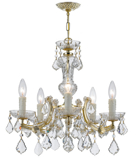 Maria Theresa Five Light Mini Chandelier in Gold (60|4376-GD-CL-MWP)