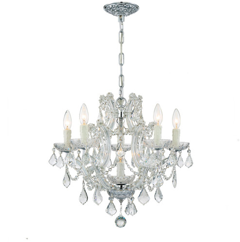 Maria Theresa Six Light Mini Chandelier in Polished Chrome (60|4405-CH-CL-SAQ)