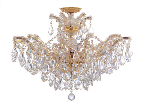 Maria Theresa Six Light Semi Flush Mount in Gold (60|4439-GD-CL-S_CEILING)