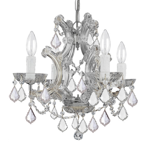 Maria Theresa Four Light Mini Chandelier in Polished Chrome (60|4474-CH-CL-S)