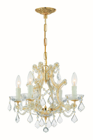 Maria Theresa Four Light Mini Chandelier in Gold (60|4474-GD-CL-S)