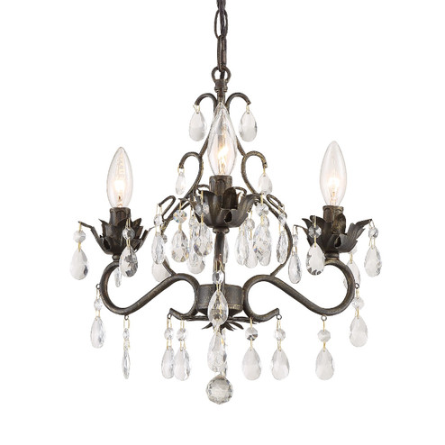 Paris Market Three Light Mini Chandelier in English Bronze (60|4534-EB-CL-SAQ)