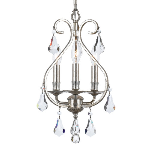 Ashton Three Light Mini Chandelier in Olde Silver (60|5013-OS-CL-S)